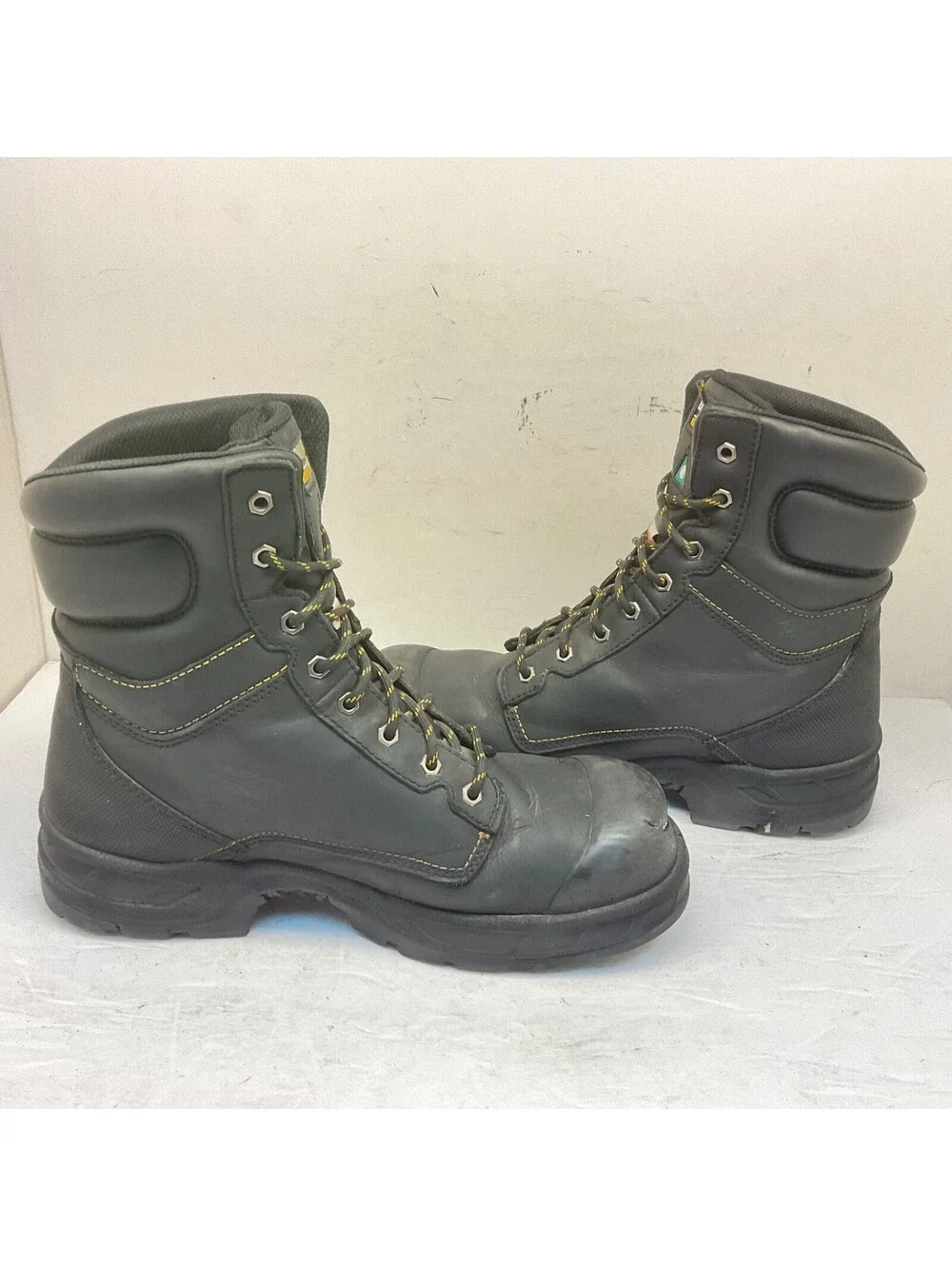 DAKOTA Men's 8'' 877 STEEL TOE STEEL PLATE SAFETY WORK BOOTS Black Size 11M